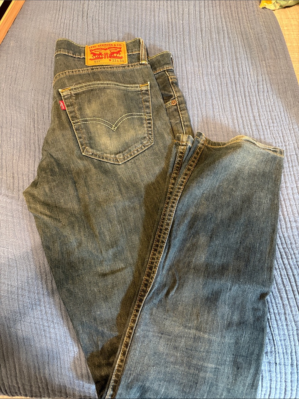 Levi's Men’s Faded Blue Straight-Leg Jeans